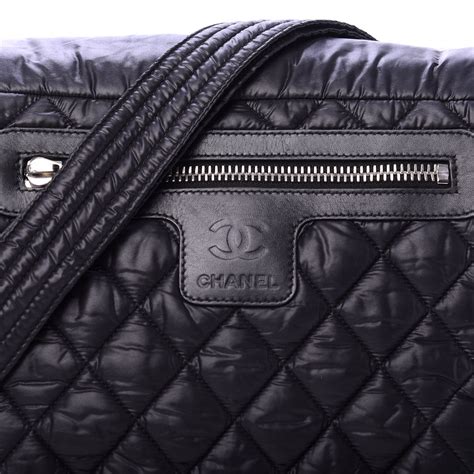 CHANEL Nylon Small Coco Cocoon Messenger Bag Black